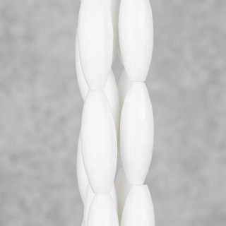 Agate Blanche Riz Synt Facette 22x45mm