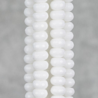 White Agate Rondelle Faceted Synt 10x05mm