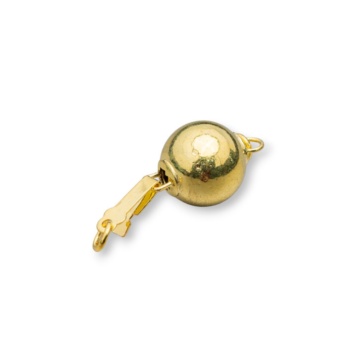 Cierre de Latón Bola Lisa 08mm 50uds Dorado