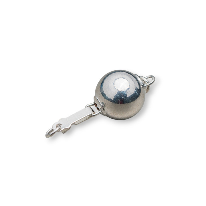 Fermeture de Laiton Lisse Boule 10mm 25pcs Rhodié