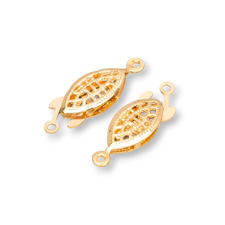 Cierre De Latón Arroz Perforado 07x22mm 40uds Dorado