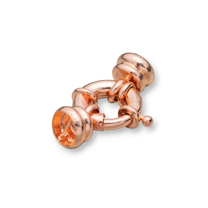 Round Brass Clasp 15mm Cups 10mm 16pcs Rose Gold