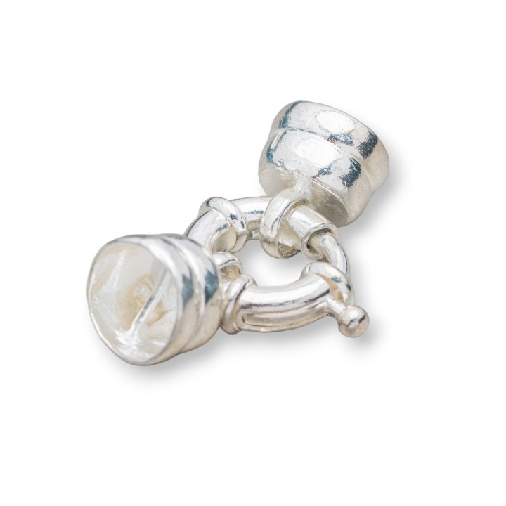 Bouchon Laiton Rond 17mm Coupelles 12mm 14pcs Argent