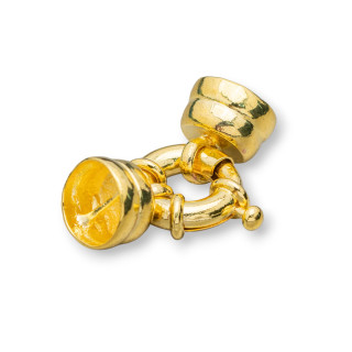 Chiusura di Ottone Tondo 17mm Coppette Da 14mm 13pz Dorato