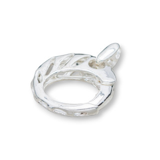 Round Brass Snap Drilled Clasp 20mm 24pcs Silver