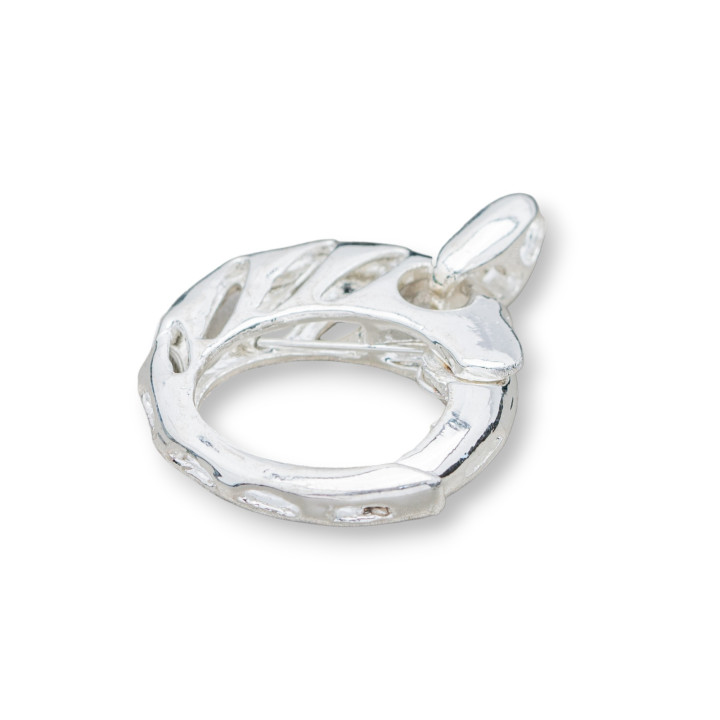 Fermoir Creux Laiton Rond 20mm 24pcs Argent