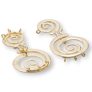 Bouchon Laiton Perforé Spirale 30x27mm 8pcs Doré