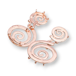 Spiralverschluss aus perforiertem Messing 30 x 27 mm, 8 Stück, Roségold