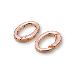 Oval Brass Hook Closure 16x22mm 28pcs Rose Gold