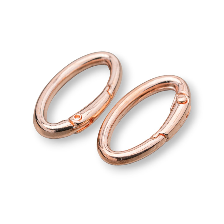 Hakenverschluss aus Messing, oval, 16 x 32 mm, 25 Stück – Roségold