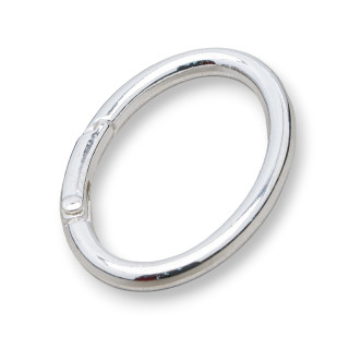 Hakenverschluss aus Messing, oval, 30 x 50 mm, 12 Stk. - Silber
