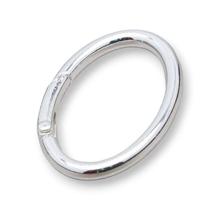 Hakenverschluss aus Messing, oval, 30 x 50 mm, 12 Stk. - Silber