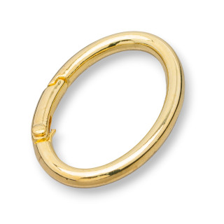 Hakenverschluss aus Messing, oval, 30 x 50 mm, 12 Stk. - Golden