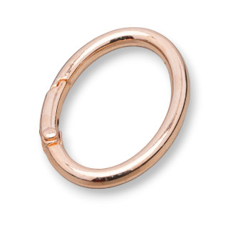Hakenverschluss aus Messing, oval, 30 x 50 mm, 12 Stück – Roségold