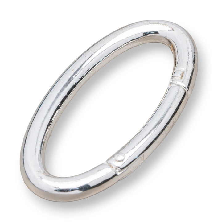 Chiusura Gancio di Ottone Ovale 32x68mm 10pz Argentato