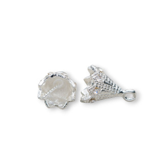 Copas Cono Latón Con Strass 11x14mm 25uds Plata