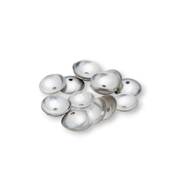 White Satin Brass Cups 7mm 100gr Rhodium Plated