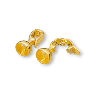 Brass End Cups With Opening Hook 8x20mm 50pcs Golden