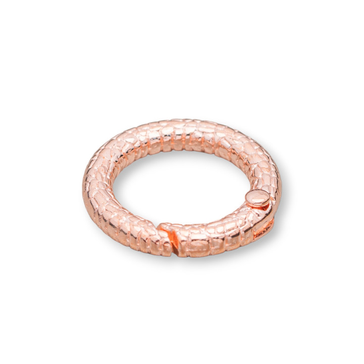 Gancho Redondo De Latón De Piel De Serpiente 24mm 28pzs Oro Rosa
