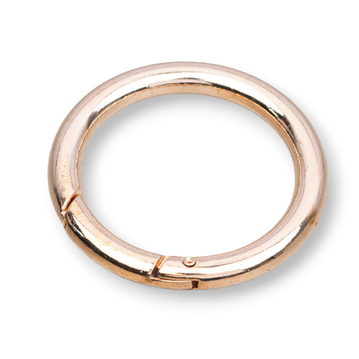 Chiusura Gancio di Ottone Tondo 45mm A Scatto 6pz - Oro Rosa Light