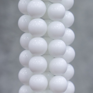 White Agate Smooth Round 08mm