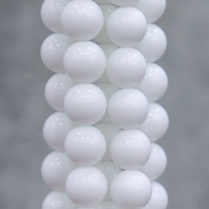 Weißer Achat glatt rund 08mm