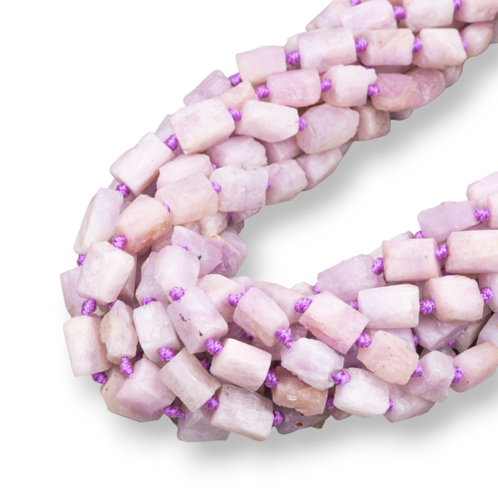 Kunzite Viola Grezzo Cilindro Sasso Irregolare 6-8x9-12mm Chiaro