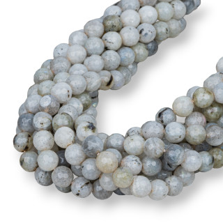 Labradorite Bianco Perlina Tonda Sfaccettata 6mm