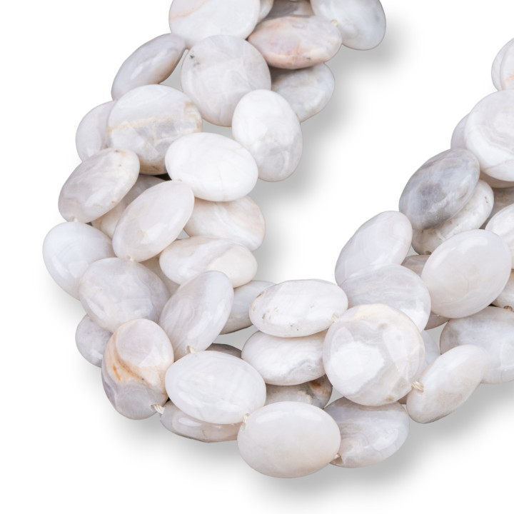 Weißer Labradorit, rund, flach facettiert, 15 mm