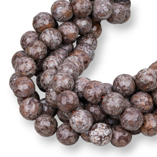Brown Snowflake Obsidian Faceted 12mm