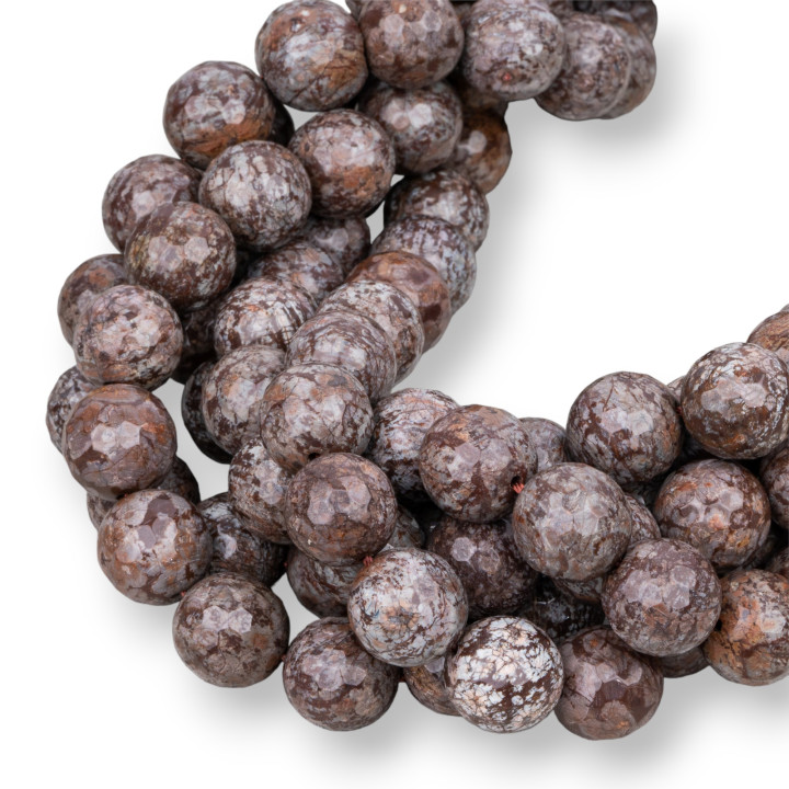 Brown Snowflake Obsidian Faceted 12mm