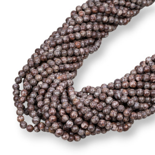 Obsidian Glatte Runde Braune Schneeflocke 04mm