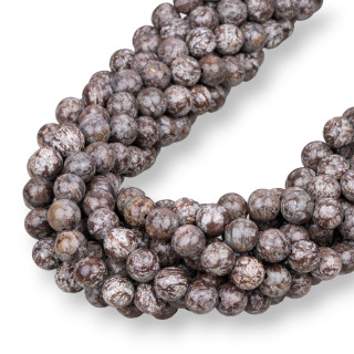 Obsidian Glatte Runde Braune Schneeflocke 08mm