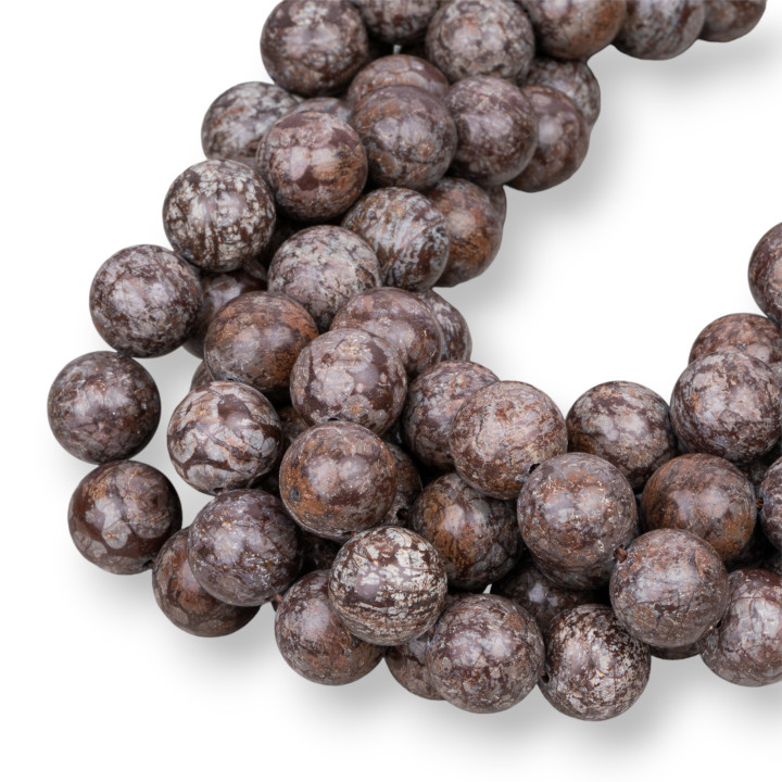 Obsidian Glatte Runde Braune Schneeflocke 12mm