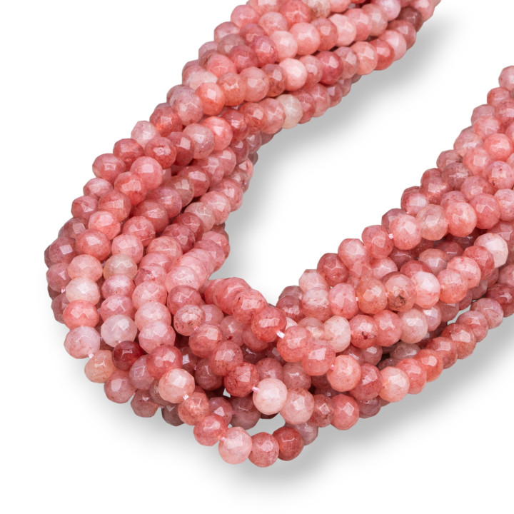 Quartz Fraise - Quartz Fraise Rondelle Facette 6x4mm