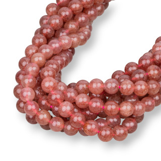 Strawberry Quartz - Λείος Στρογγυλός Χαλαζίας Φράουλα 08mm