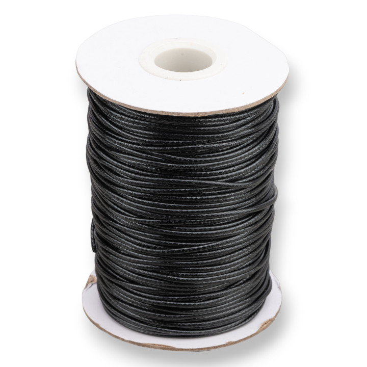 Waxed Cotton Cord Cord 1.5mm 80m Black
