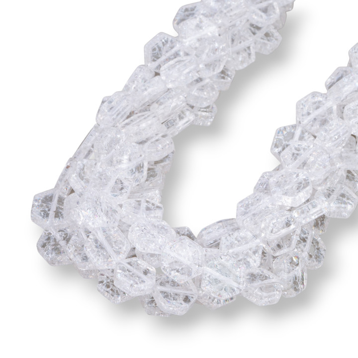 Cristal de Roche Crash Hexagone Plat 10mm