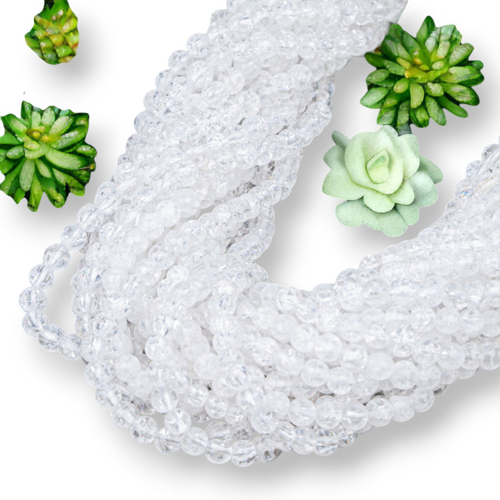 Cristallo di Rocca Crash Tondo Liscio  4mm