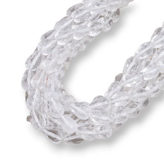 Bergkristall facettierte Briolette-Tropfen 08x12mm