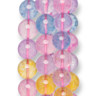 Glatter runder mehrfarbiger Bergkristall 10 mm