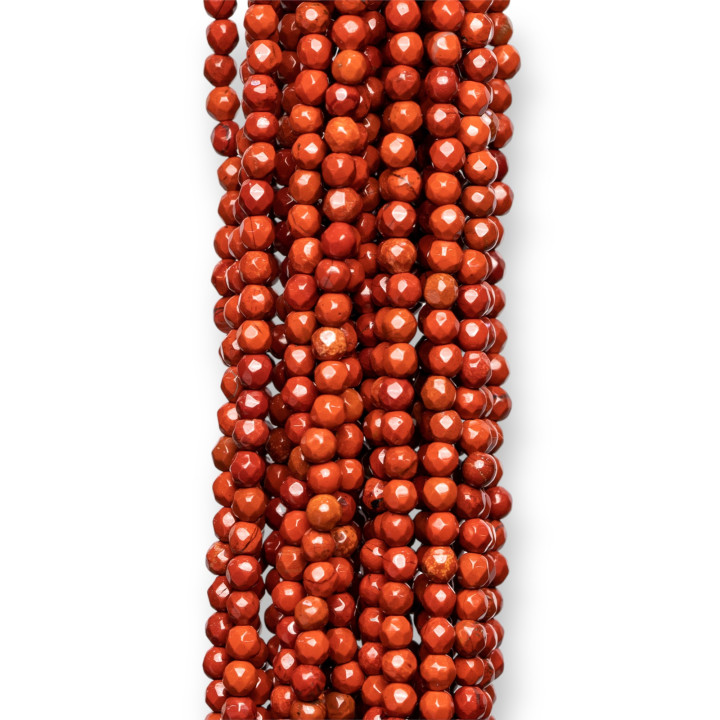 Diaspro Rosso Perlina Tonda Sfaccettata 3mm