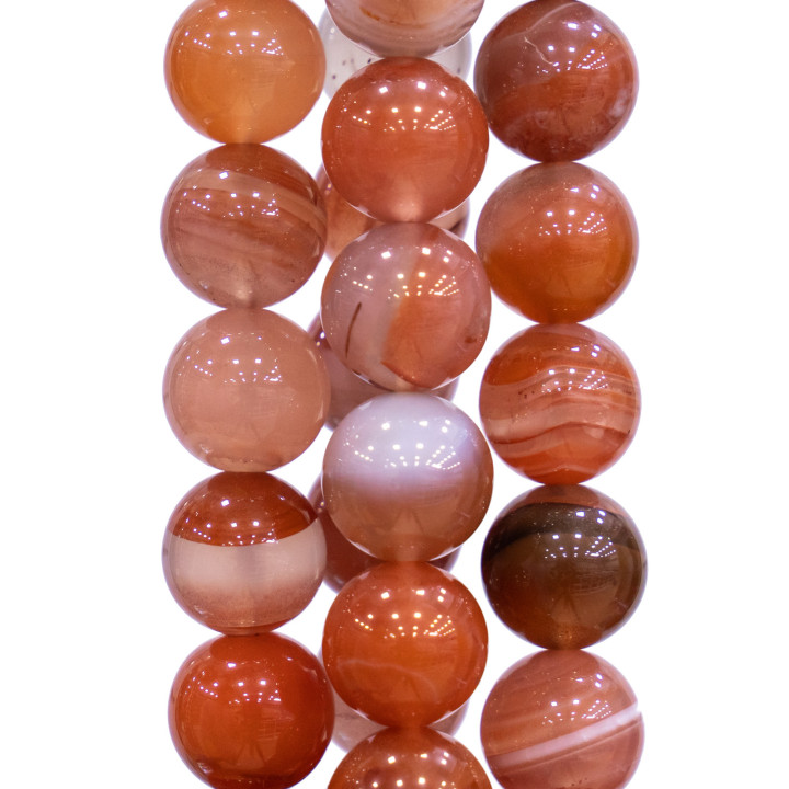 Achat Botswana Orange Erste Wahl Glatt Rund 10mm