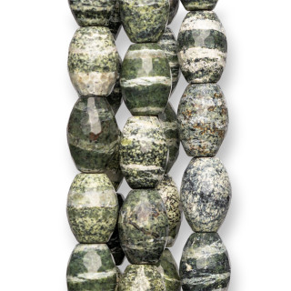 Jaspe Serpentine Riz Vert Facette 10x14mm