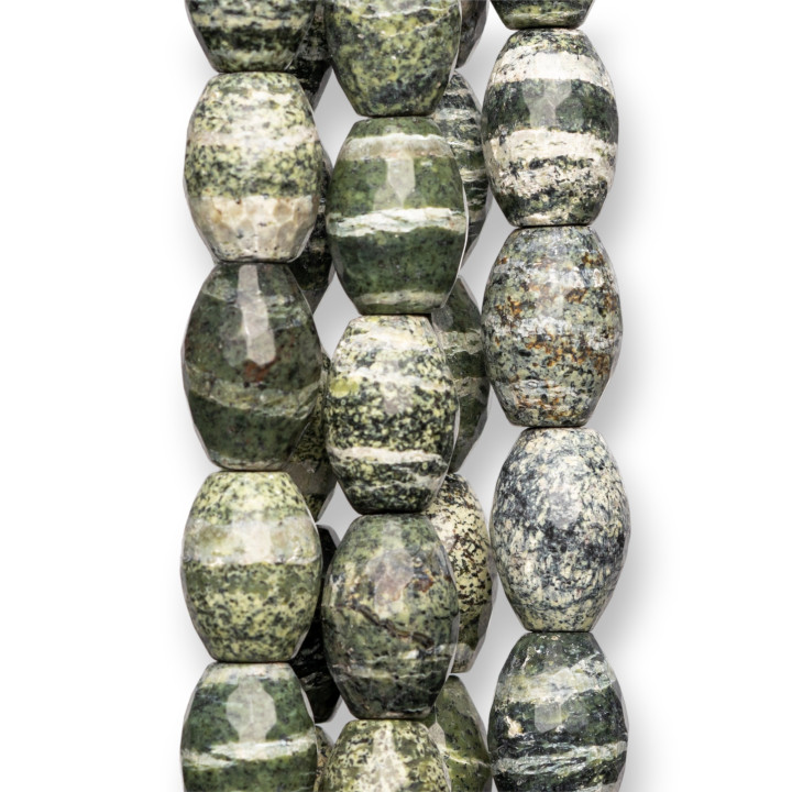 Arroz Verde Jaspe Serpentino Facetado 10x14mm