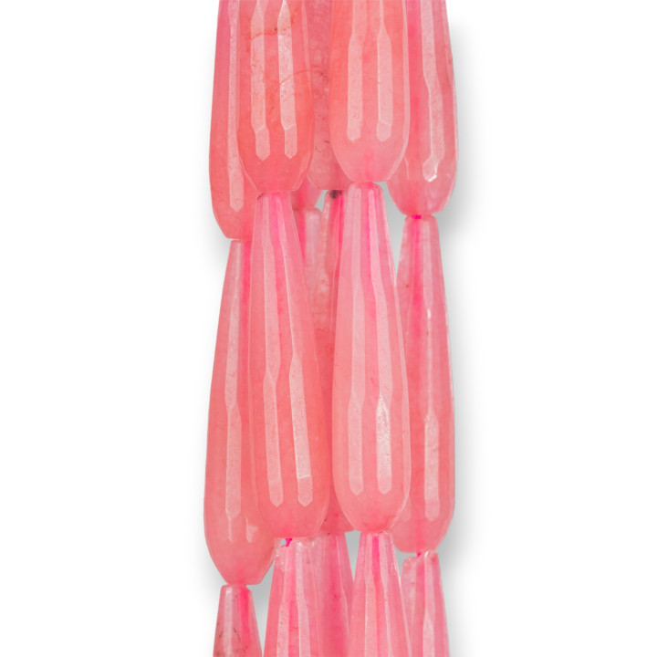 Σταγόνες Briolette Faceted Jade Rhodochrosite 9x40mm