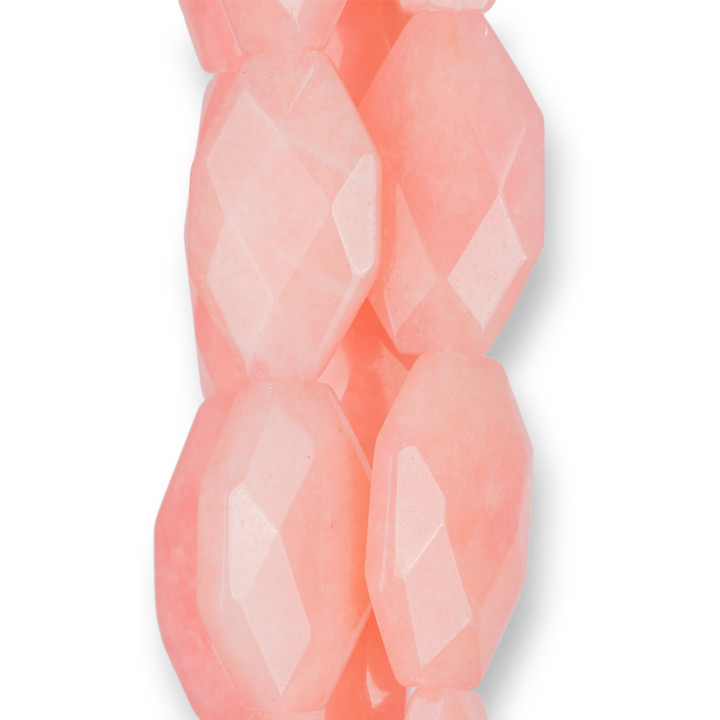 Jade Rhodochrosite Octogone Plat Facette 20x35mm