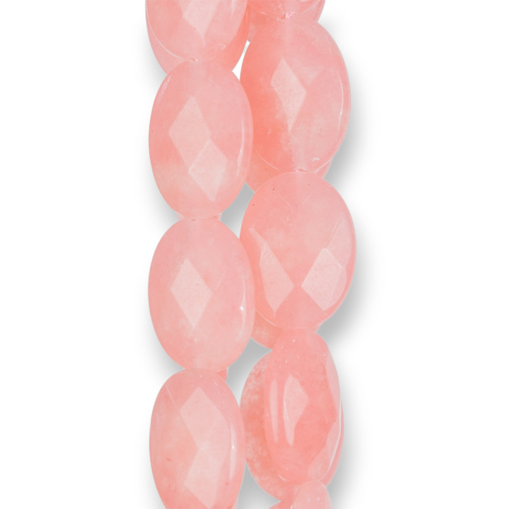 Flache facettierte ovale Rhodochrosit-Jade 13x18mm