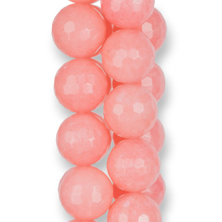 Jade rhodochrosite clair à facettes de 16 mm