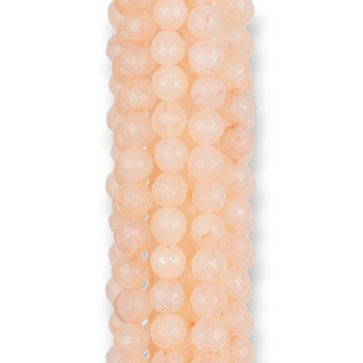 Facettierte rosa Jade 06 mm klarer Pfirsich